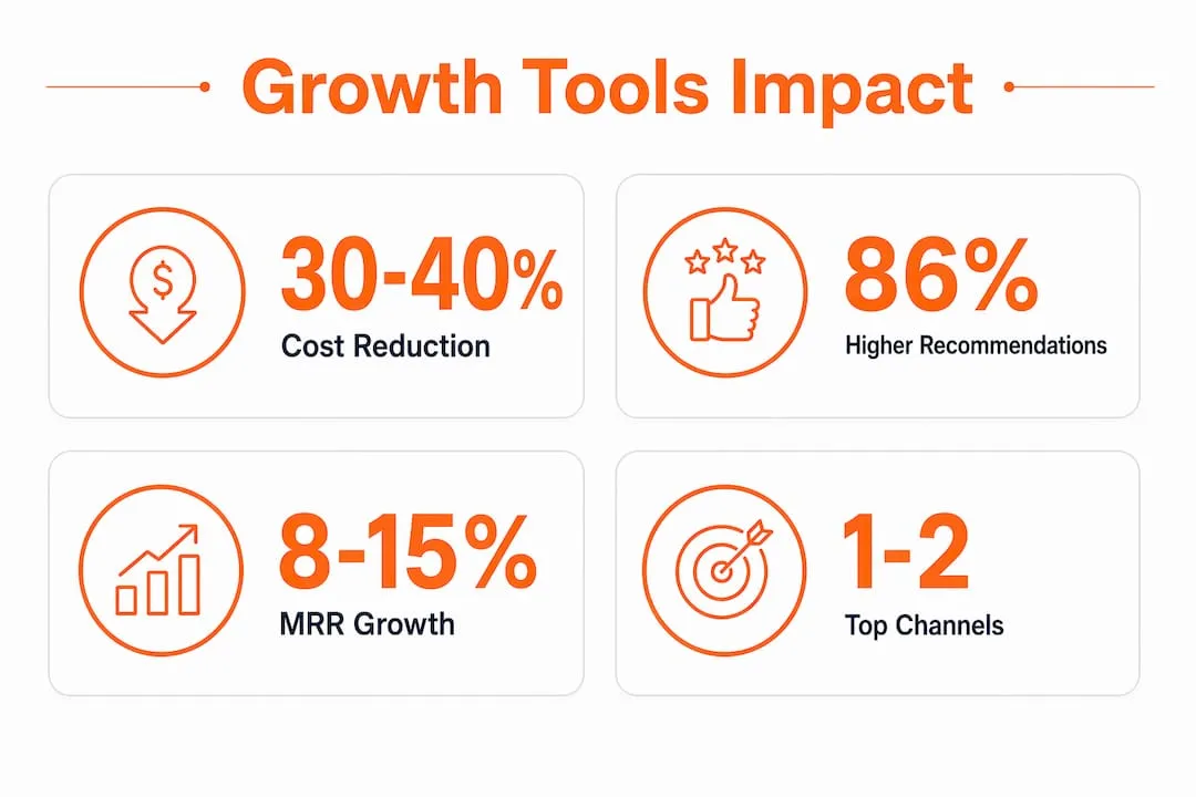 Infographic illustrating key growth tool benefits