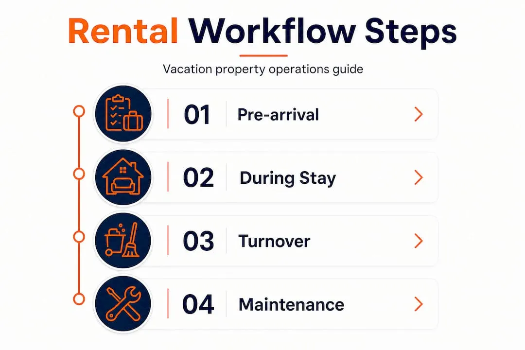 Rental property workflow steps visual guide