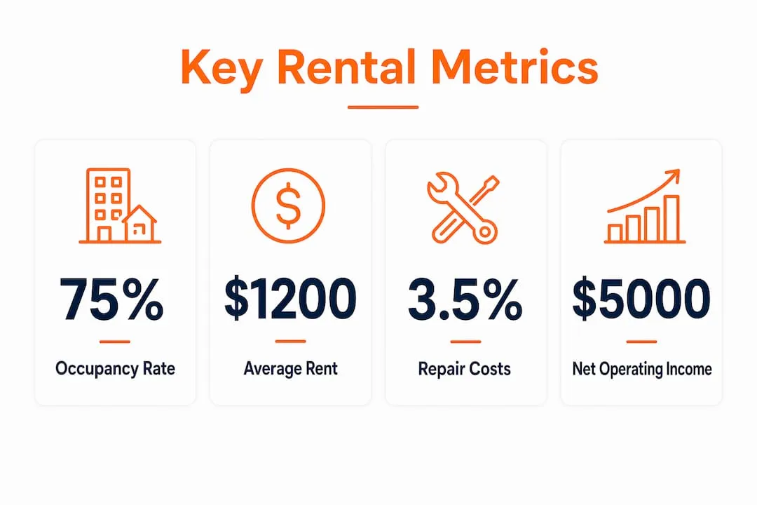 Infographic illustrating key rental operations metrics