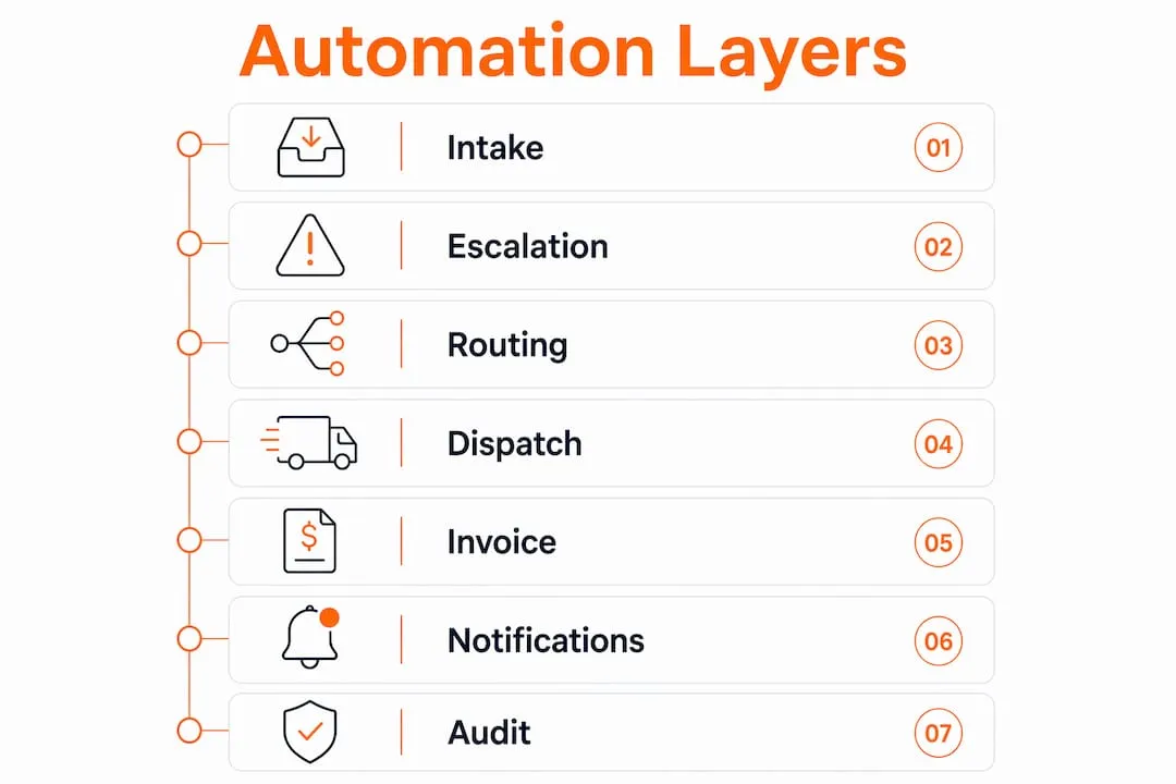 Infographic outlining maintenance automation layers