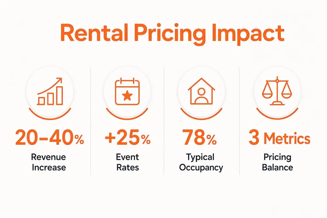 Infographic with key rental pricing statistics