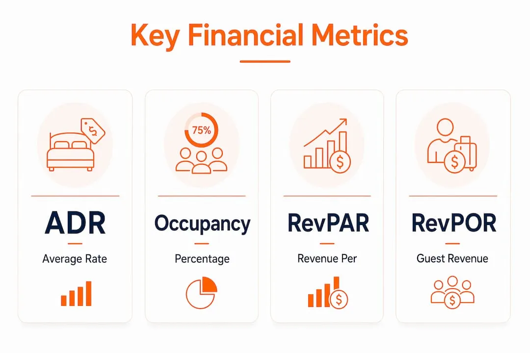 Infographic with vacation rental key financial metrics