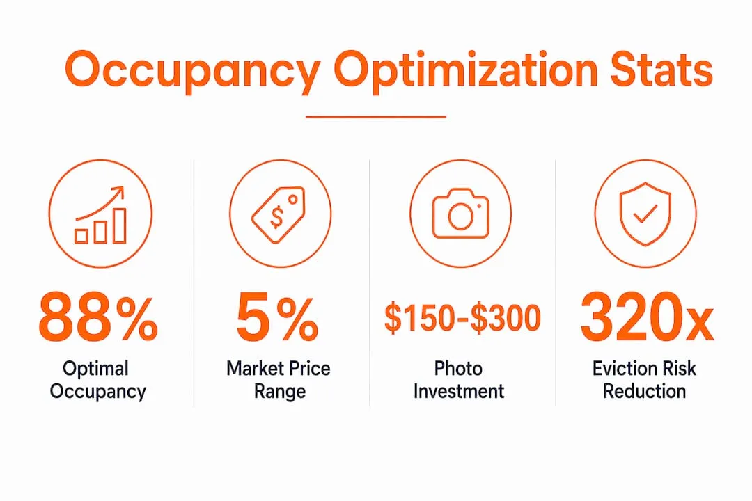Infographic showing rental occupancy optimization statistics