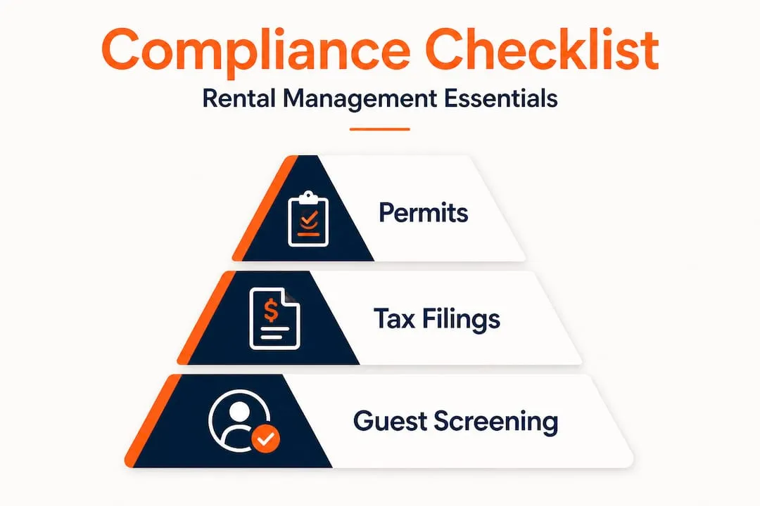 Compliance checklist infographic with hierarchy tiers