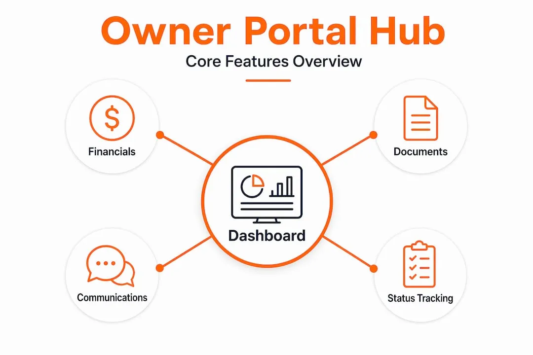 Infographic of owner portal core features