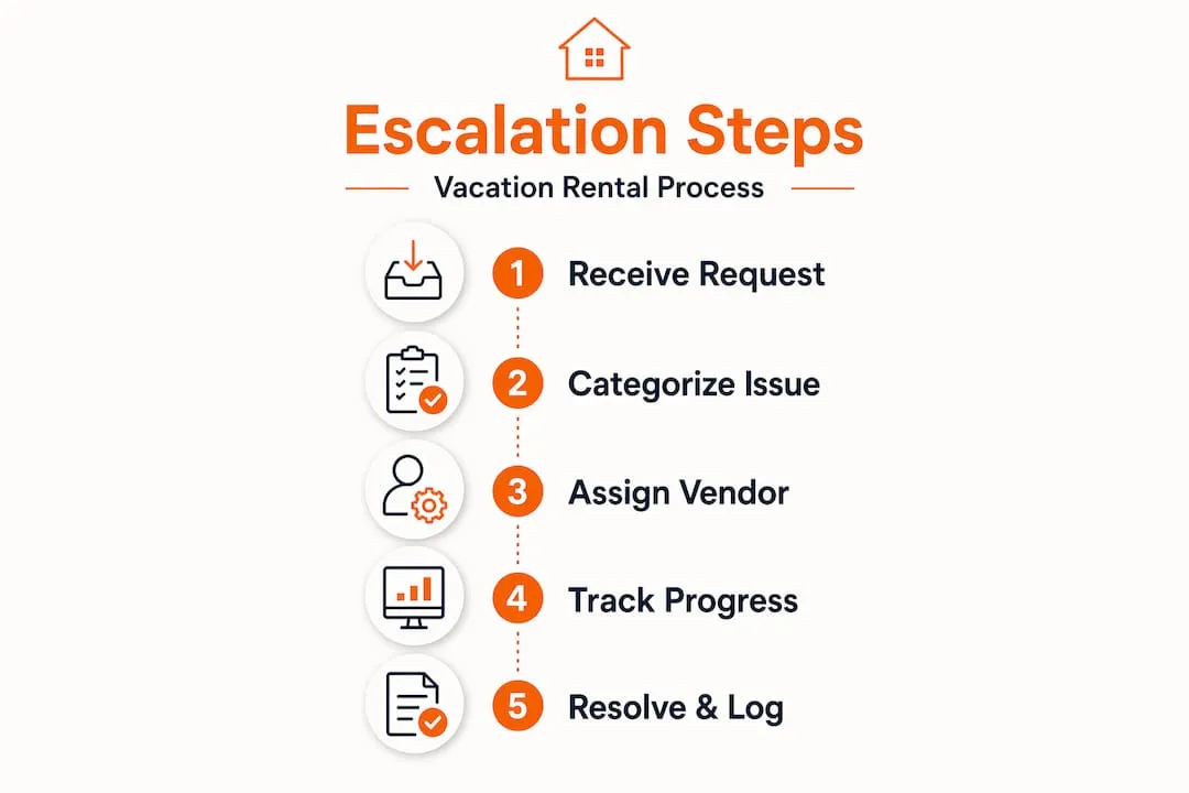 Infographic showing escalation process steps