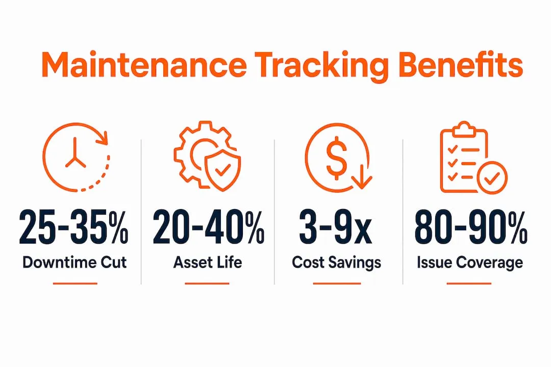 Infographic showing key maintenance tracking benefits